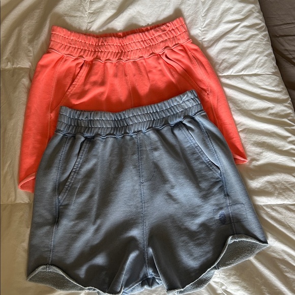 free people movement Pants - 2 pairs FP Movement by Free People small  Coral and Blue Athletic Shorts